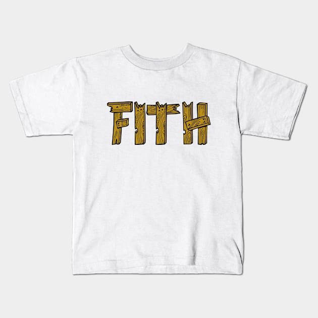 FITH Wooden Logo Kids T-Shirt by FITH